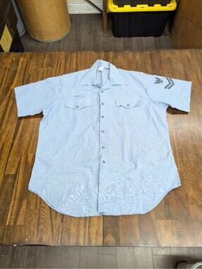Seafarer US Navy Military Stencil Chambray Utility Shirt XL
